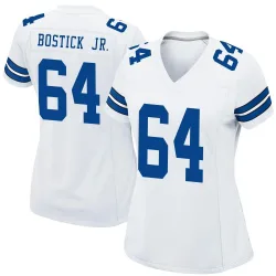 Women's Earl Bostick Jr. Dallas Cowboys No.64 Game Jersey - White