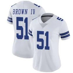 Women's Earnest Brown IV Dallas Cowboys No.51 Limited Vapor Untouchable Jersey - White