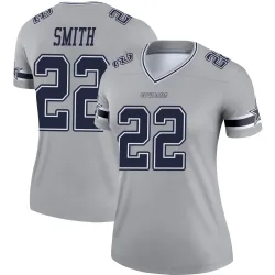 Women's Emmitt Smith Dallas Cowboys No.22 Legend Inverted Jersey - Gray