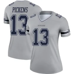 Women's George Pickens Dallas Cowboys No.13 Legend Inverted Jersey - Gray