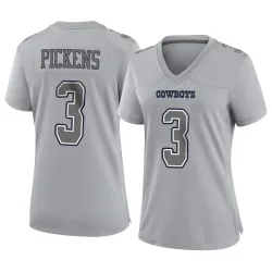Women's George Pickens Dallas Cowboys No.3 Game Atmosphere Fashion Jersey - Gray