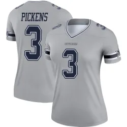Women's George Pickens Dallas Cowboys No.3 Legend Inverted Jersey - Gray