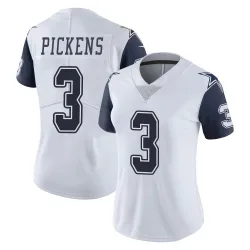 Women's George Pickens Dallas Cowboys No.3 Limited Color Rush Vapor Untouchable Jersey - White