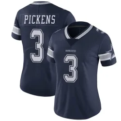 Women's George Pickens Dallas Cowboys No.3 Limited Team Color Vapor Untouchable Jersey - Navy