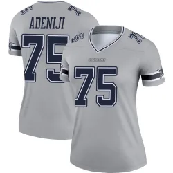 Women's Hakeem Adeniji Dallas Cowboys No.75 Legend Inverted Jersey - Gray