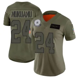 Women's Israel Mukuamu Dallas Cowboys No.24 Limited 2019 Salute to Service Jersey - Camo