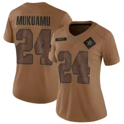 Women's Israel Mukuamu Dallas Cowboys No.24 Limited 2023 Salute To Service Jersey - Brown