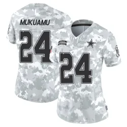 Women's Israel Mukuamu Dallas Cowboys No.24 Limited 2024 Salute to Service Jersey - Arctic Camo