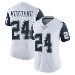 Women's Israel Mukuamu Dallas Cowboys No.24 Limited Color Rush Vapor Untouchable Jersey - White
