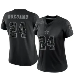 Women's Israel Mukuamu Dallas Cowboys No.24 Limited Reflective Jersey - Black