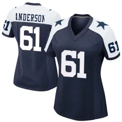Women's Jack Anderson Dallas Cowboys No.61 Game Alternate Jersey - Navy