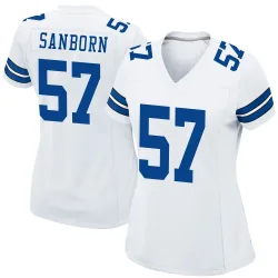 Women's Jack Sanborn Dallas Cowboys No.57 Game Jersey - White
