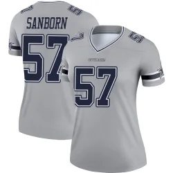 Women's Jack Sanborn Dallas Cowboys No.57 Legend Inverted Jersey - Gray