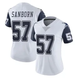 Women's Jack Sanborn Dallas Cowboys No.57 Limited Color Rush Vapor Untouchable Jersey - White