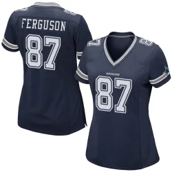 Women's Jake Ferguson Dallas Cowboys No.87 Game Team Color Jersey - Navy