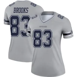 Women's Jalen Brooks Dallas Cowboys No.83 Legend Inverted Jersey - Gray