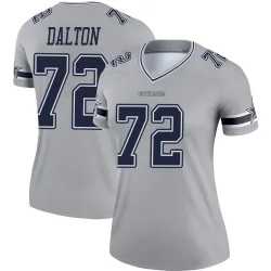 Women's Jalen Dalton Dallas Cowboys No.72 Legend Inverted Jersey - Gray