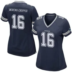 Women's Jalen Moreno-Cropper Dallas Cowboys No.16 Game Team Color Jersey - Navy