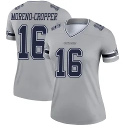 Women's Jalen Moreno-Cropper Dallas Cowboys No.16 Legend Inverted Jersey - Gray