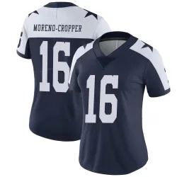 Women's Jalen Moreno-Cropper Dallas Cowboys No.16 Limited Alternate Vapor Untouchable Jersey - Navy