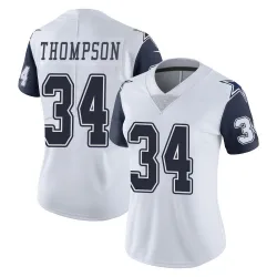 Women's Jalen Thompson Dallas Cowboys No.34 Limited Color Rush Vapor Untouchable Jersey - White