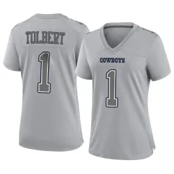 Women's Jalen Tolbert Dallas Cowboys No.1 Game Atmosphere Fashion Jersey - Gray