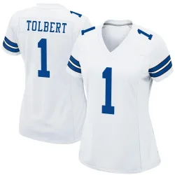 Women's Jalen Tolbert Dallas Cowboys No.1 Game Jersey - White