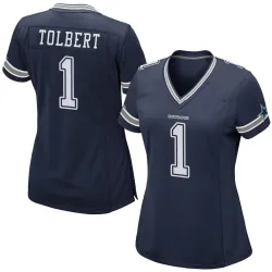 Women's Jalen Tolbert Dallas Cowboys No.1 Game Team Color Jersey - Navy