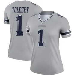 Women's Jalen Tolbert Dallas Cowboys No.1 Legend Inverted Jersey - Gray