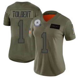 Women's Jalen Tolbert Dallas Cowboys No.1 Limited 2019 Salute to Service Jersey - Camo