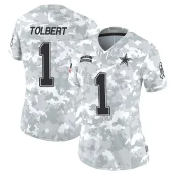 Women's Jalen Tolbert Dallas Cowboys No.1 Limited 2024 Salute to Service Jersey - Arctic Camo