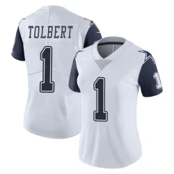Women's Jalen Tolbert Dallas Cowboys No.1 Limited Color Rush Vapor Untouchable Jersey - White