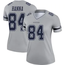 Women's James Hanna Dallas Cowboys No.84 Legend Inverted Jersey - Gray