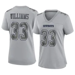 Women's Javonte Williams Dallas Cowboys No.33 Game Atmosphere Fashion Jersey - Gray