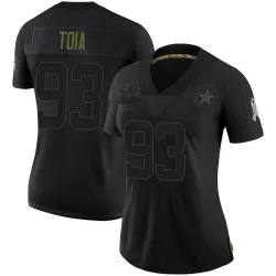 Women's Jay Toia Dallas Cowboys No.93 Limited 2020 Salute To Service Jersey - Black