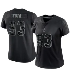 Women's Jay Toia Dallas Cowboys No.93 Limited Reflective Jersey - Black
