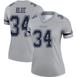 Women's Jaydon Blue Dallas Cowboys No.34 Legend Inverted Jersey - Gray