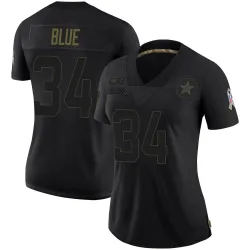 Women's Jaydon Blue Dallas Cowboys No.34 Limited 2020 Salute To Service Jersey - Black