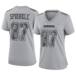 Women's Jeremy Sprinkle Dallas Cowboys No.87 Game Atmosphere Fashion Jersey - Gray