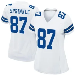 Women's Jeremy Sprinkle Dallas Cowboys No.87 Game Jersey - White