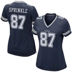 Women's Jeremy Sprinkle Dallas Cowboys No.87 Game Team Color Jersey - Navy