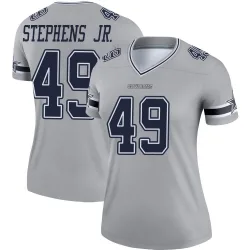 Women's John Stephens Jr. Dallas Cowboys No.49 Legend Inverted Jersey - Gray