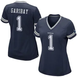 Women's Jonathan Garibay Dallas Cowboys No.1 Game Team Color Jersey - Navy