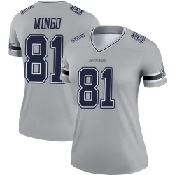 Women's Jonathan Mingo Dallas Cowboys No.81 Legend Inverted Jersey - Gray