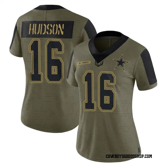 Women's Jordan Hudson Dallas Cowboys No.16 Limited 2021 Salute To Service Jersey - Olive