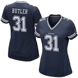 Women's Josh Butler Dallas Cowboys No.31 Game Team Color Jersey - Navy