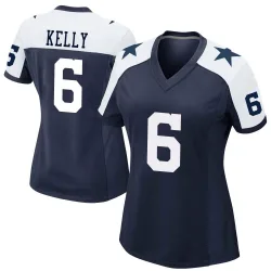 Women's Josh Kelly Dallas Cowboys No.6 Game Alternate Jersey - Navy