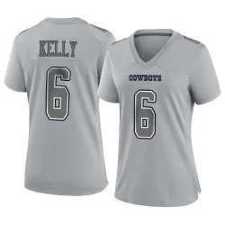 Women's Josh Kelly Dallas Cowboys No.6 Game Atmosphere Fashion Jersey - Gray