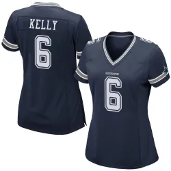Women's Josh Kelly Dallas Cowboys No.6 Game Team Color Jersey - Navy