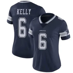 Women's Josh Kelly Dallas Cowboys No.6 Limited Team Color Vapor Untouchable Jersey - Navy